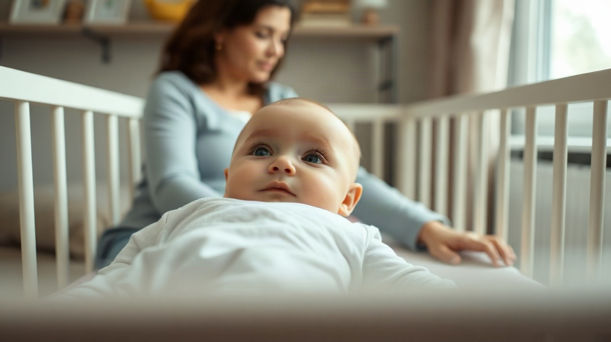 Bébé dont les yeux partent vers